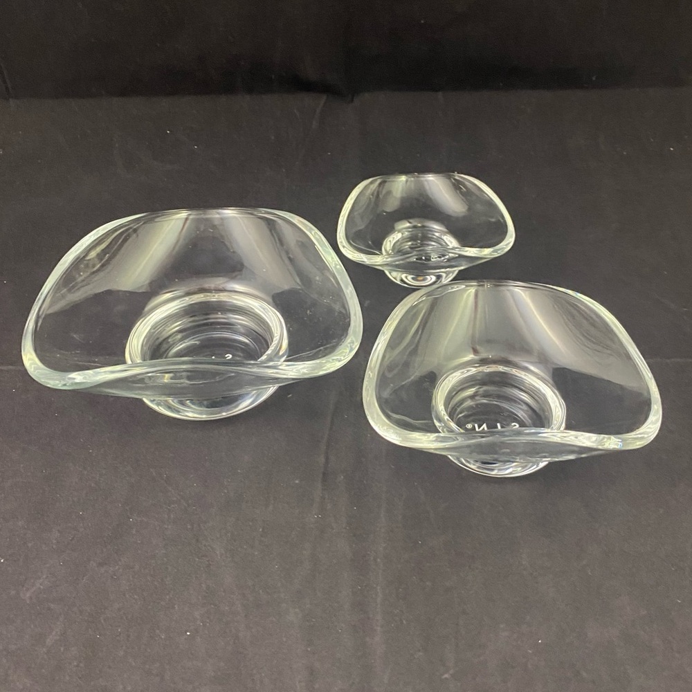 SIN Urch Glass Decorative Nut Candy Bowls Set Of 3